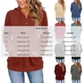 thumbnail image 3 of Nowekniz Women Henley Neck Hoodie Pullover Sweater, Long Sleeve Loose Zip Up Casual Sweatshirt with Drawstring Hood, Three Decorative Buttons and Kangaroo Pocket, 3 of 6