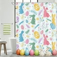 thumbnail image 5 of Hometravel Easter Holiday Bathroom Shower Curtain, Decorative Fabric Linen Curtain with Hooks, No Drill Installation Water Resistant Curtain, Seasonal Bath Decor for Home and Apartment, 5 of 6