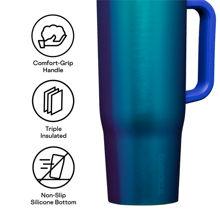 Corkcicle, Cruiser Insulated Tumbler, 40 oz, Handle and Straw