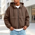 thumbnail image 2 of Dpjklzsn Men's Waterproof Hooded Windbreaker Jacket, Full Zip Long Sleeve Casual Outdoor Coat with Zipper Pockets, 2 of 9