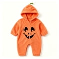 thumbnail image 3 of JAJAHO Toddler Baby Boy Girl Clothes Halloween Jumpsuits Hooded Fuzzy Pumpkin Romper 3M-3Y, 3 of 5