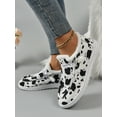 thumbnail image 4 of Women‘s Fashionable Color Block Fluffy Lined Casual Sneakers  Cow Print Fleece Warm Flat Shoes, 4 of 6