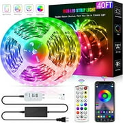 Ehomful 40ft LED Strip Lights, Color Changing Light Strip Music Sync App for Bedroom,Kitchen and Party.