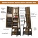 thumbnail image 4 of Qinaqin 360 degree Swivel Jewelry Gabinete con LE cm de Profundidad Lights Inside Makeup Mirror Rotatable Full Length Almacenamiento Cerrable Pie Armoire, 4 of 7