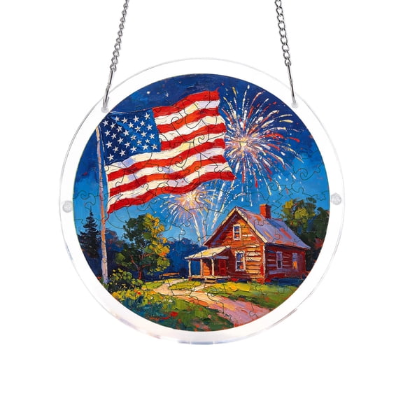 Tepsmf Acrylic Puzzle Suncatcher 83 Pieces Glowing Sun Catcher Window Hanging Home Garden Decor
