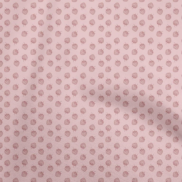 oneOone Rayon Light Pink Fabric Strawberry Sewing Fabric By The Yard  Printed Diy Clothing Sewing Supplies 56 Inch Wide 