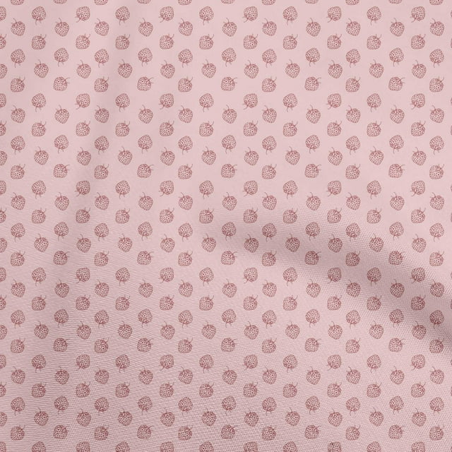 oneOone Cotton Jersey Light Pink Fabric Strawberry Craft Projects Decor Fabric Printed By The Yard 58 Inch Wide
