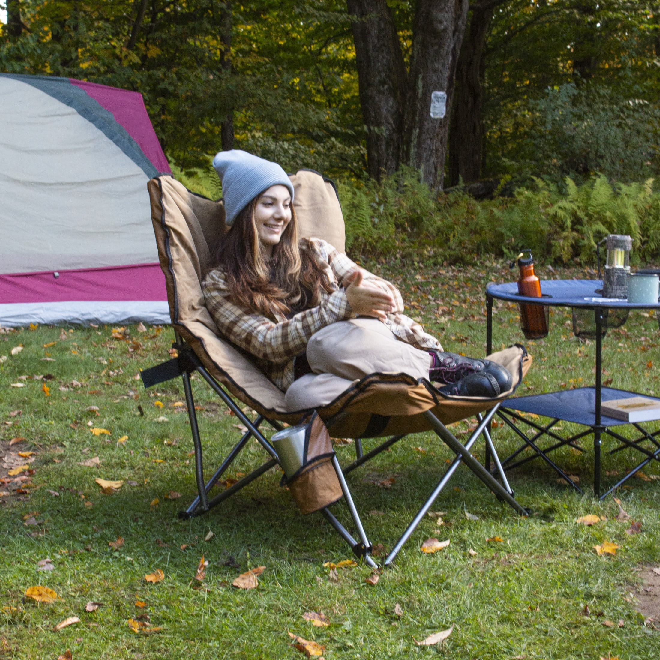 Camp & Go XXL Ultra Padded Camping Chair, Tan