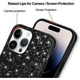 thumbnail image 3 of Compatible with iPhone 14 Pro Case Luxury Glitter Sparkle Bling Shiny Case Hard PC Shockproof Full Camera Lens Protective Case for iPhone 14 Pro 6.1 Inch - Black, 3 of 13