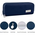 thumbnail image 4 of Estuches grandes para lápices, gran capacidad, bonito estuche para lápices con 3 compartimentos (azul), 4 of 5