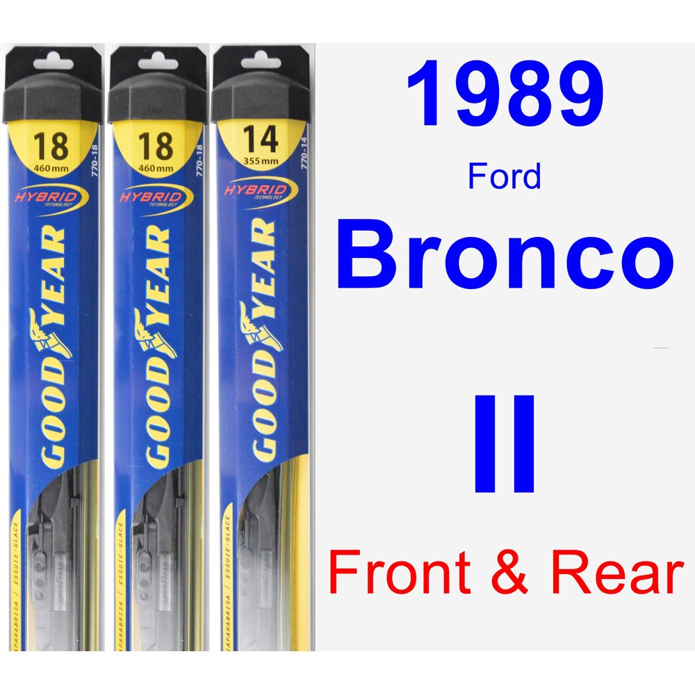 1989 Ford Bronco II Wiper Blade Set/Kit (Front & Rear) (3 Blades