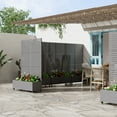 thumbnail image 2 of MAYEERTY 47*16*71"Outdoor Gray Metal Planter with Rect Louvered Climbing Trellis, Drainage hole & Wheels, 2 of 9