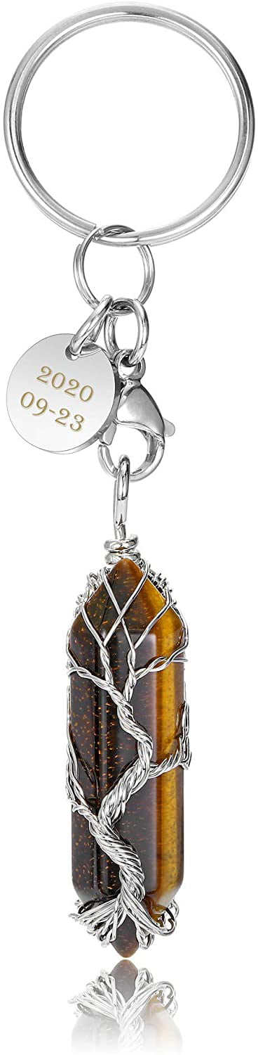 Tree of life charm initial keychain A to Z letter keyring great xmas gift 