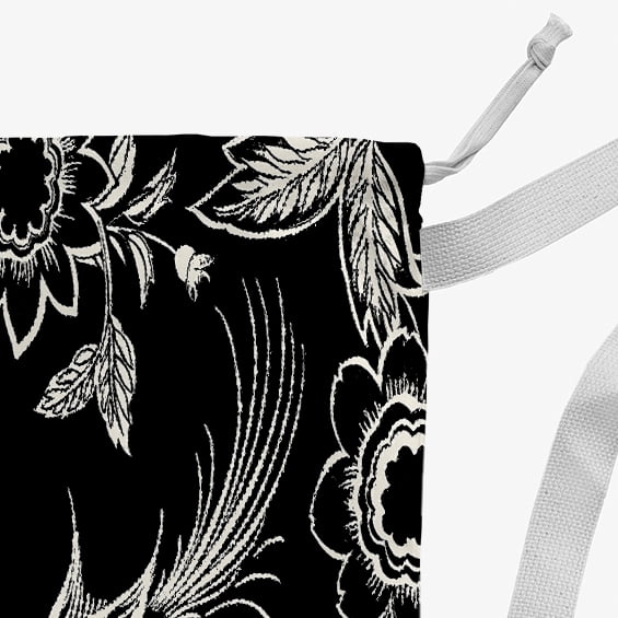 Simply Daisy Traditional Bird Floral 18 x 29 inch Black Laundry Bag