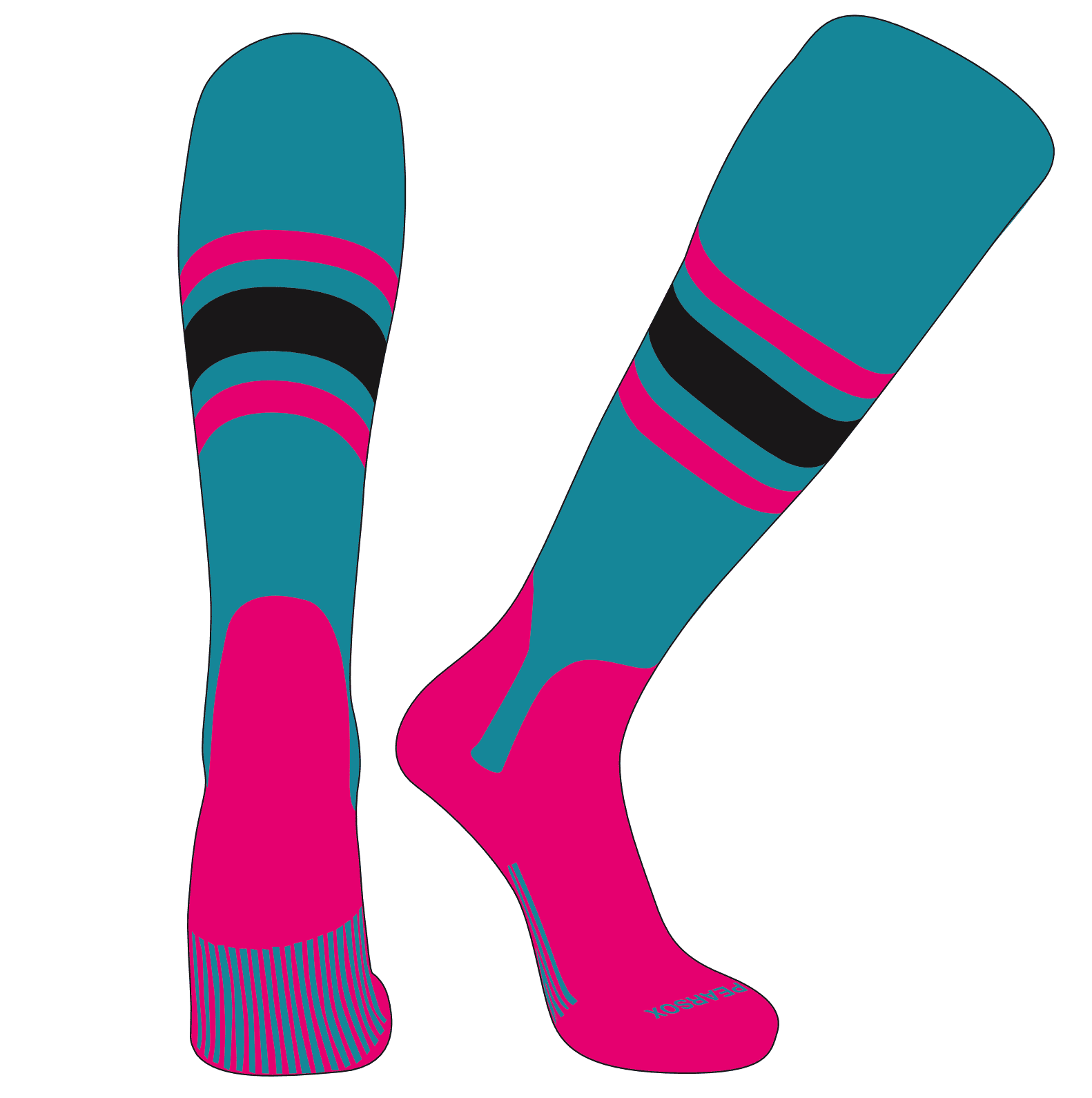 PEARSOX Elite Baseball Knee High Stirrup Socks (E, 5in) Marlin Teal