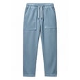 thumbnail image 3 of Ceisia Men's Corduroy Loose Straight Leg Casual Pants with Elastic Drawstring Waist & Pockets Sky Blue XXXL Gifts, 3 of 6