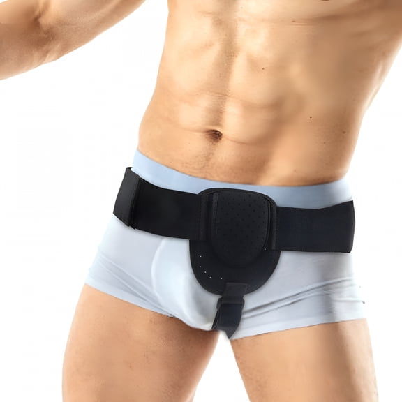 XIRQI Hernia Belt for Men & Women-Left/Right Side Inguinal Hernia Support with Removable Compression Pads,Black