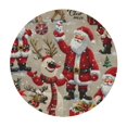 TIAOTIAOHOU Merry Christmas Fitted Round Tablecloth with Elastic Edge