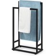 thumbnail image 1 of Towel Racks for Bathroom, 2 Tier Standing Stainless Steel Towel Racks Stand for Bathroom, Hand Towel Drying Rack Holder, Towel Bar Stand Blanket Rack, Black, 1 of 6