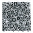 thumbnail image 3 of Ambesonne Grey Shower Curtain, Clock Technologic Pattern, 69"Wx84"L, Grey Grey, 3 of 5