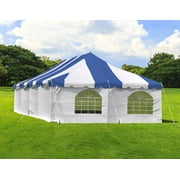 Party Tents Direct Weekender Pole Tent Party Canopy with Sidewalls, 20x40 Blue and White
