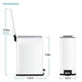 thumbnail image 3 of Home Zone Living 4 Gallon Slim Stainless Steel Kitchen Trash Can with Step Pedal and Soft Close Lid, White, 3 of 7