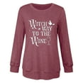 thumbnail image 4 of Baqcunre Graphic Tees Witch Way To The Wine Shirt Witch Sweatshirt Wine Shirt Wine Drinker Gift Shirts Hoodies For Women Workout Tops For Women Wine XXL, 4 of 4