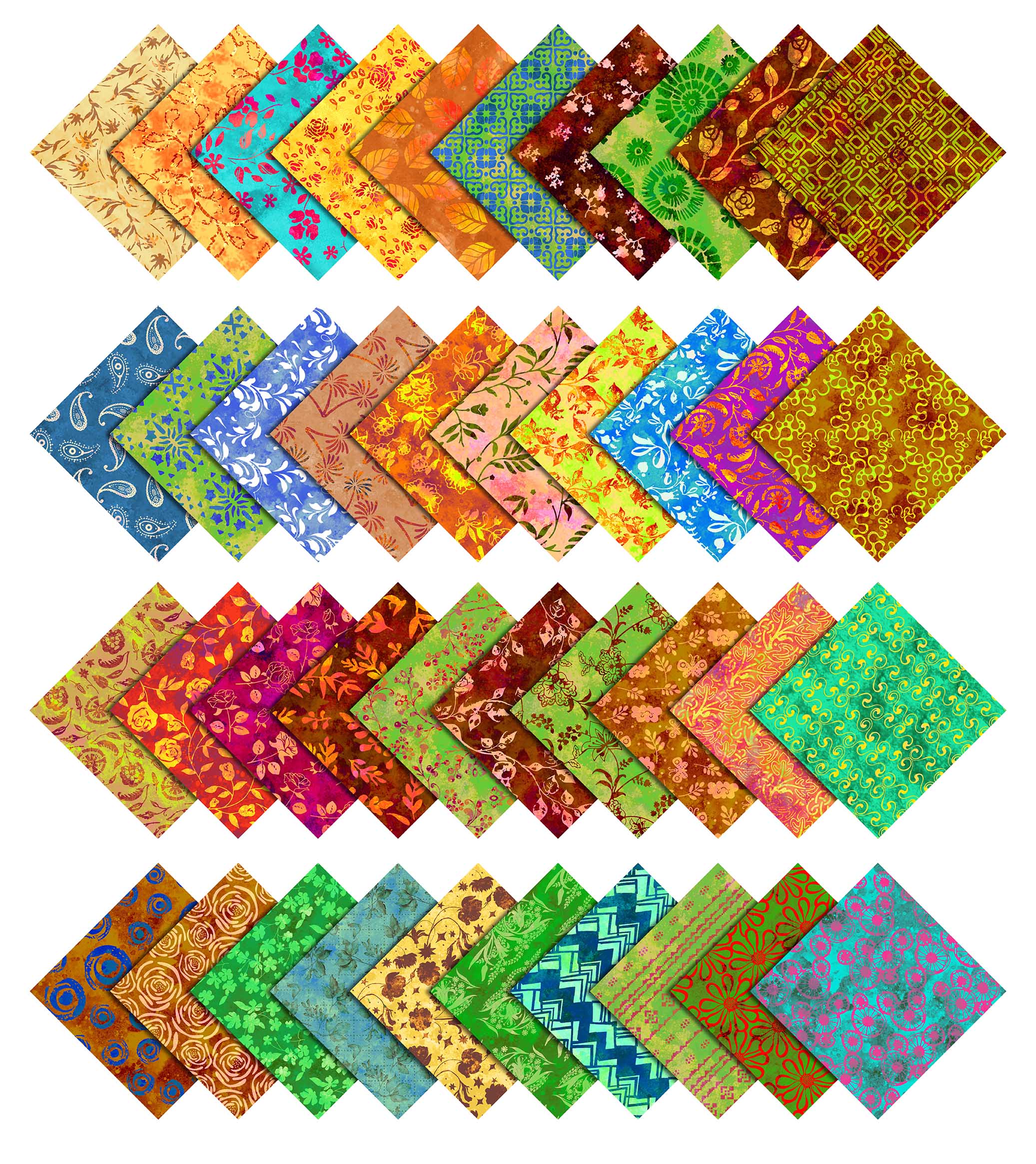 Soimoi Batik Print Precut 5-inch Cotton Fabric Quilting Squares Charm Pack  DIY Patchwork Sewing Craft 