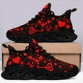 thumbnail image 4 of Coolcustomize Women's Red Heart Love Sneakers - Comfortable Walking Shoes with EVA Sole, Lace-Up Trainers, and Playful Heart Print Design, Perfect Romantic Gift for Valentine's Day/Husband/Wife, 4 of 10