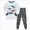 A45-White, variant on Kids 2‑Piece Long Sleeve Pajama Set with Cartoon Print,Fun Sleepwear for Boys and Girls 6-7 Years