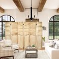 thumbnail image 4 of Hofitlead 6 Panel Room Dividers, 5.6FT Wood Room Divider and Double Hinged Room Dividers Wall,Natural Color, 4 of 7