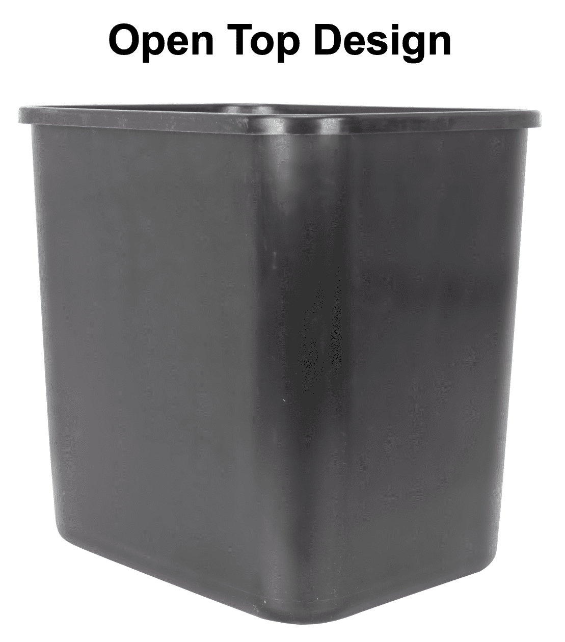(2 pack) Mainstays 3 gal Plastic Open-Top Wastebasket, Black