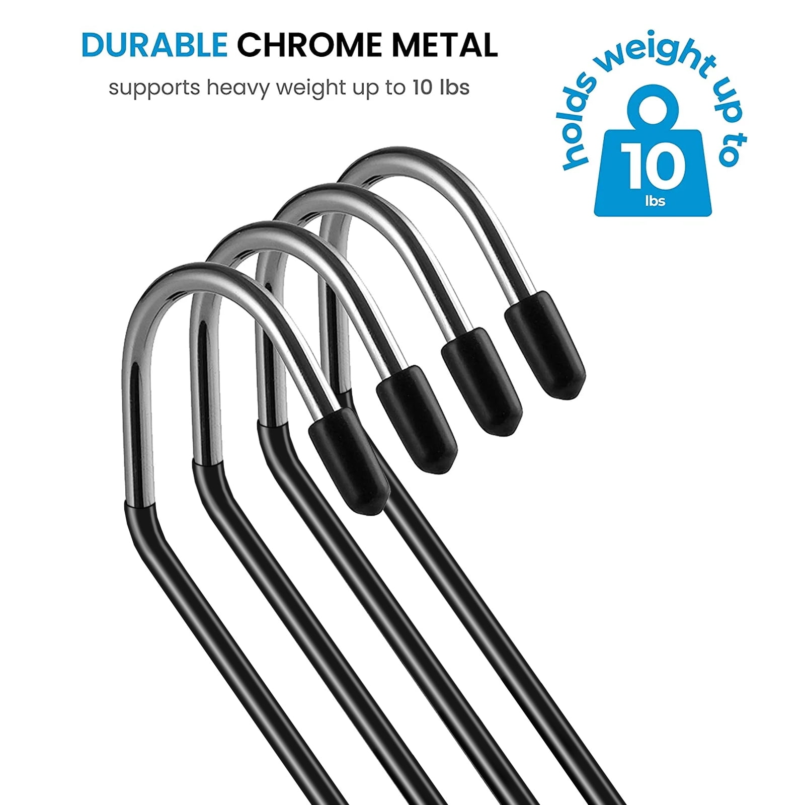 Ktinnead Slack/Trousers Pants Hangers Space Saving,20 Pack Strong and Durable Trouser Hangers,Open Ended Easy Slide Anti-Rust Metal Rubber Coating Jeans Hangers