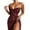 Wine, variant on TIHLMK Dresses for Women Ladies Printed Slim Sleeveless Sling Strap Off Shoulder Open Back Dress