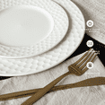 thumbnail image 4 of Square House New Bone China 12 Piece Dinnerware Set, Santorini Collection (Honeycomb), White, Daily Use China, Embossed Tableware Service for 4, 4 of 7
