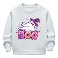 thumbnail image 6 of Likimi Toddler Child Girls Halloween Sweatshirts Hallowmas Ghost Print Crew Neck Sweatshirt For Girls Long Sleeve Autumn Winter Fashion Pullover Size 7-8 Years, 6 of 6
