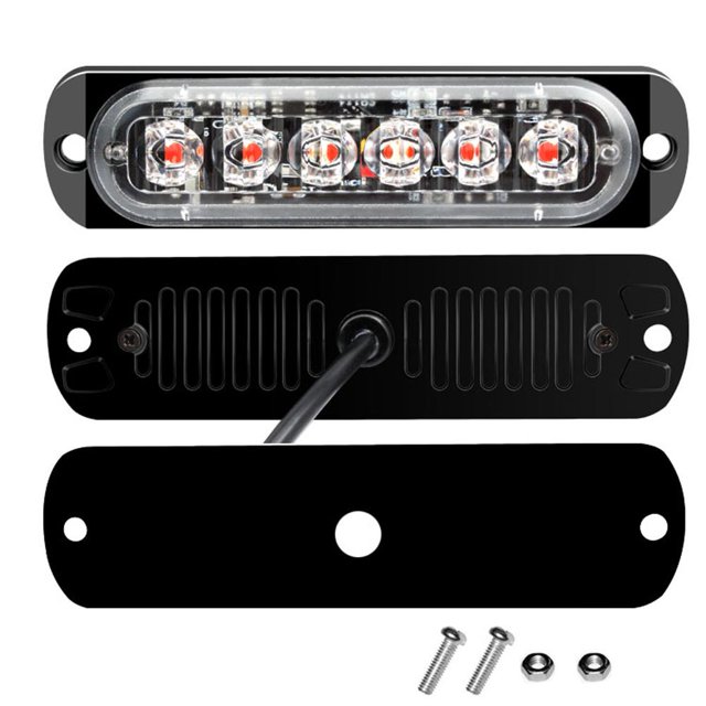 Luces de conducción diurna de 6 LED ultrafinas para automóviles/motocicletas/camiones (rojo + blanco) Ndcxsfigh Accesorios para autos y motos