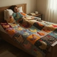 thumbnail image 6 of Soft Flannel Blanket with Colorful Rooster Plaids Print Velvets Fleece Throw Blanket For Couch Bed Travel Farm Quilt, 6 of 9