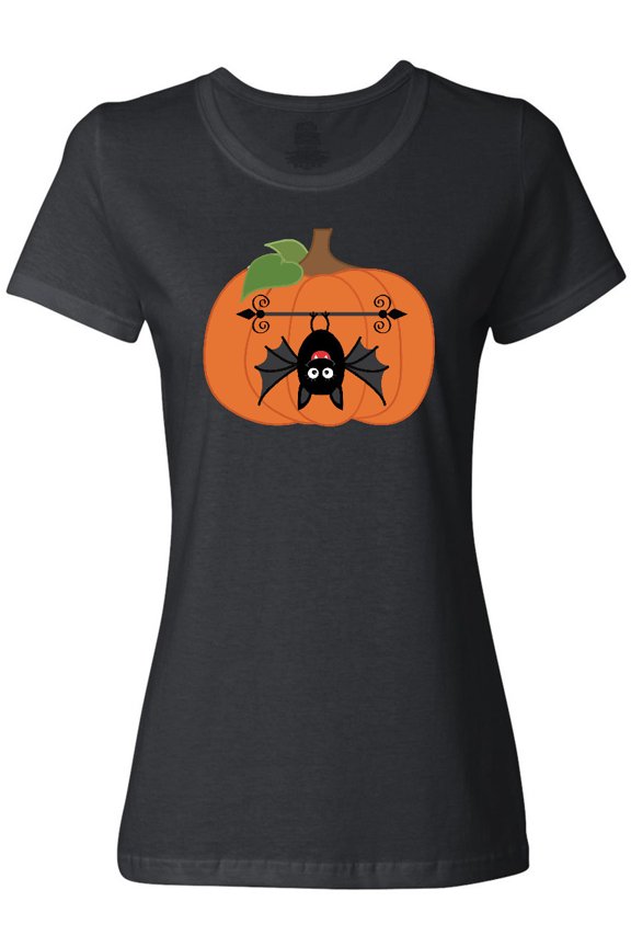 Halloween Pumpkin Funny Bat Women's T-Shirt