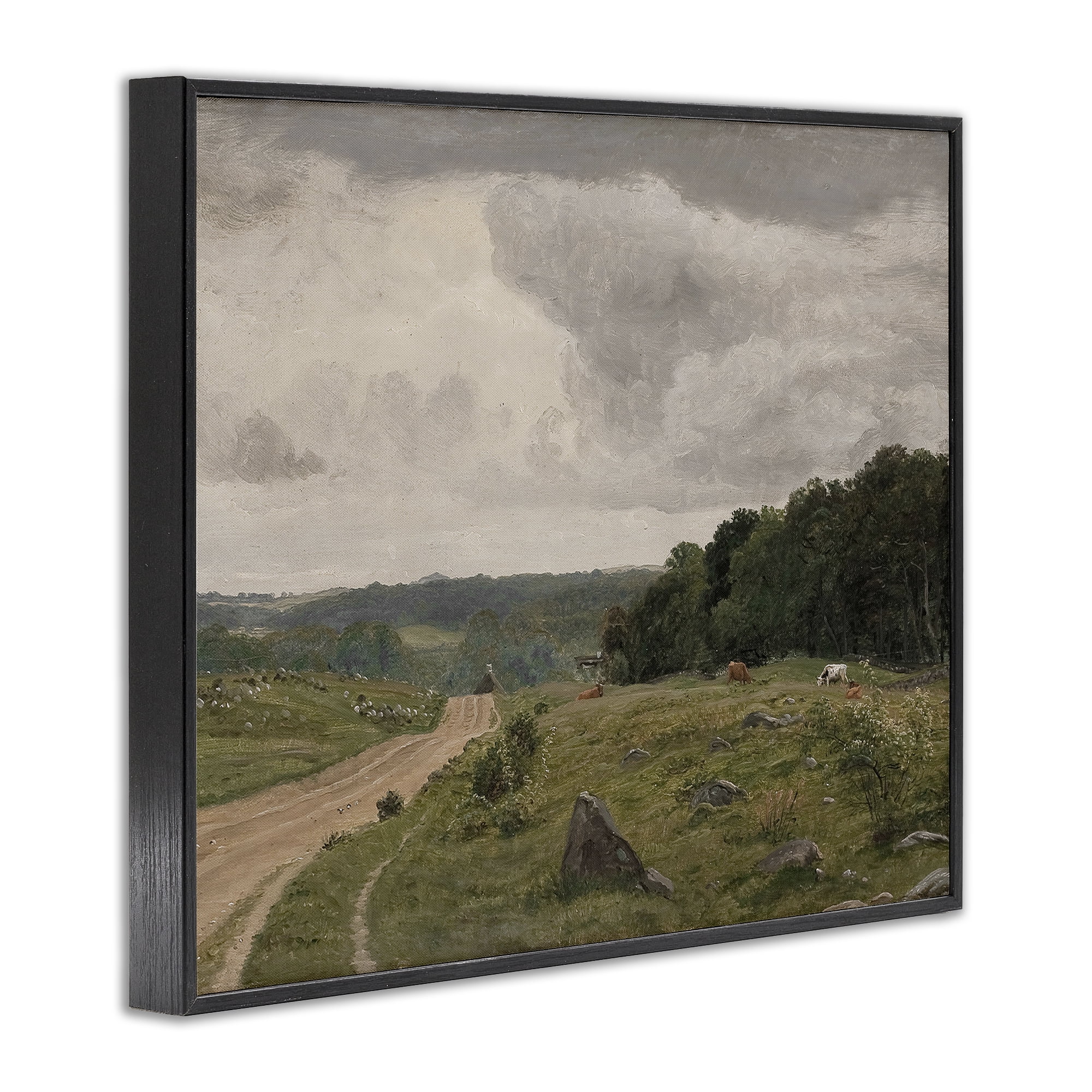 Stupell Industries To The Country Landscape Landscape Painting Black Framed Art Print Wall Art, 14 x 11