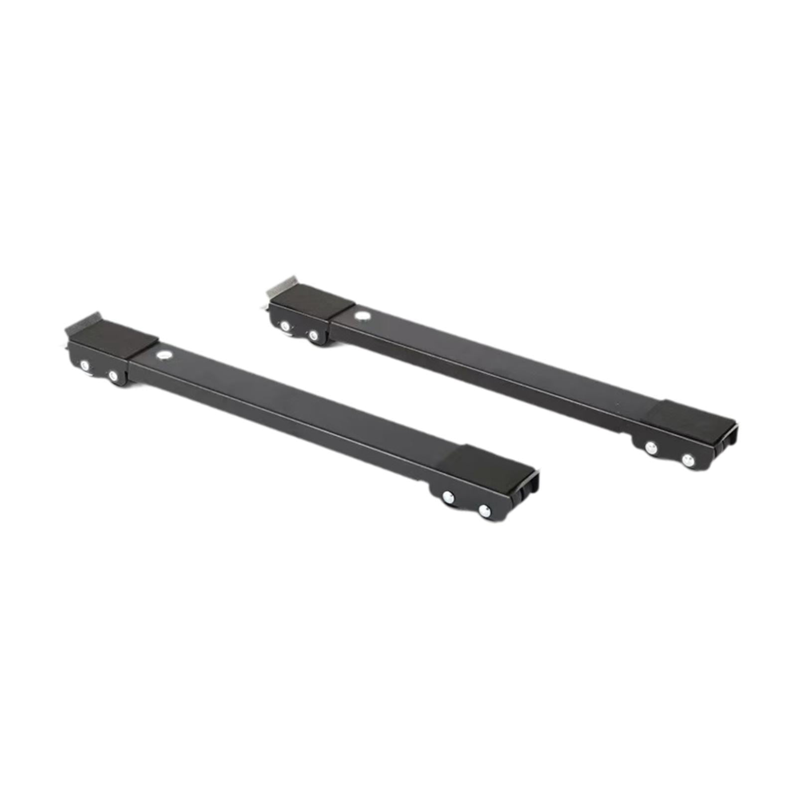 Fiocias 1 Pair Furniture Mobile Base Extendable Roller Stand Appliance Wheels with Brake Black