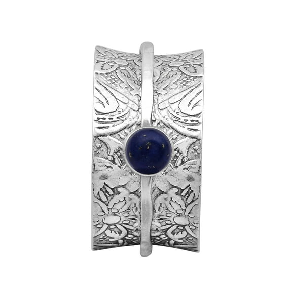 Lapis Lazuli Single Band 925 Sterling Silver Spinner Ring US-10