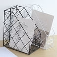 thumbnail image 2 of 1/2/4 Layers Iron Grid File Book Storage Shelf Organizer Holder Desktop Rack, 2 of 12