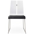 thumbnail image 2 of White and Black Faux Leather Metal Dining Chair, 2 of 3