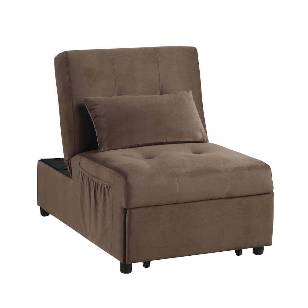 Lexicon Garrell Wood Storage Bench with Pull Out Ottoman in Dark Brown
