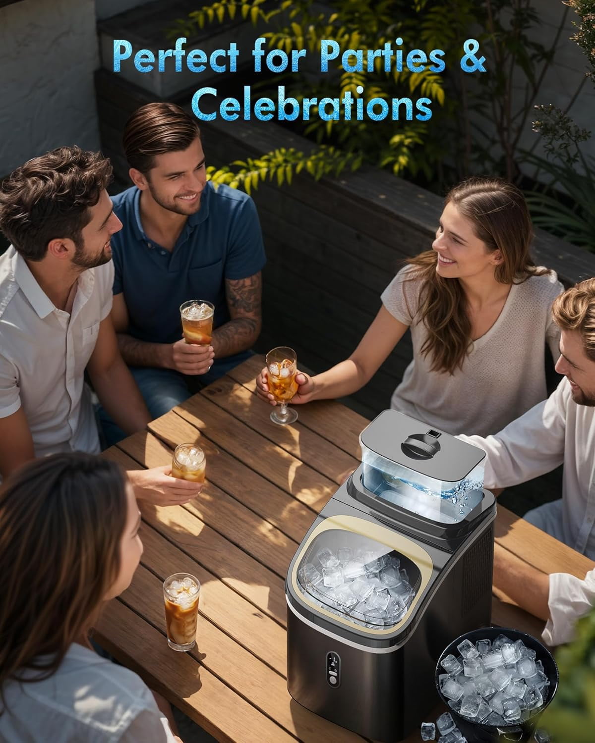Ice Cube Maker Machine with 0.53 Gal Water Tank Capacity, 33Lbs/Day, 16Pcs/5Mins, 24H Timer, Self-Cleaning, Portable Ice Maker Countertop for Home Kitchen Office