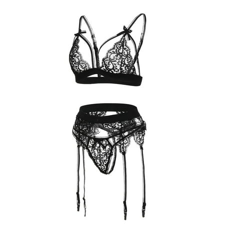 

TOTO Lingerie For Women Hollow New Lingerie Women Underwear Sleepwear Lace Bra Panties Garter Set Nightgowns For Women