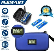 INSMART Insulin Cooler Travel Case - TSA Approved Refrigerated Medicine Cooler Bag with Temperature Display, Wrist Strap & 2 Ice Packs, Diabetes Essentials for Daily Trips