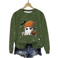thumbnail image 2 of Ailaofu Women's Halloween Printed Round Neck Casual Sports Long Sleeve Sweatshirt Top Sweatshirt Loose Soft Long Sleeve Pullover Tops, 2 of 6