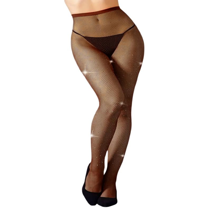 Women Sparkly Tights, Amazing Glitter Rhinestone Fishnets